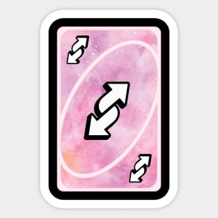 Uno Reverse Cute Pink Universe Sticker